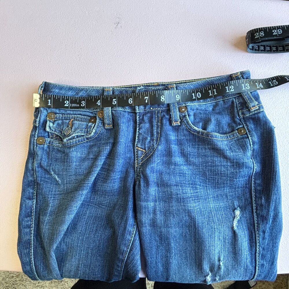 True Religion World Tour Women’s Julie Jeans Size 25 Distressed Blue USA Made - Picture 7 of 10